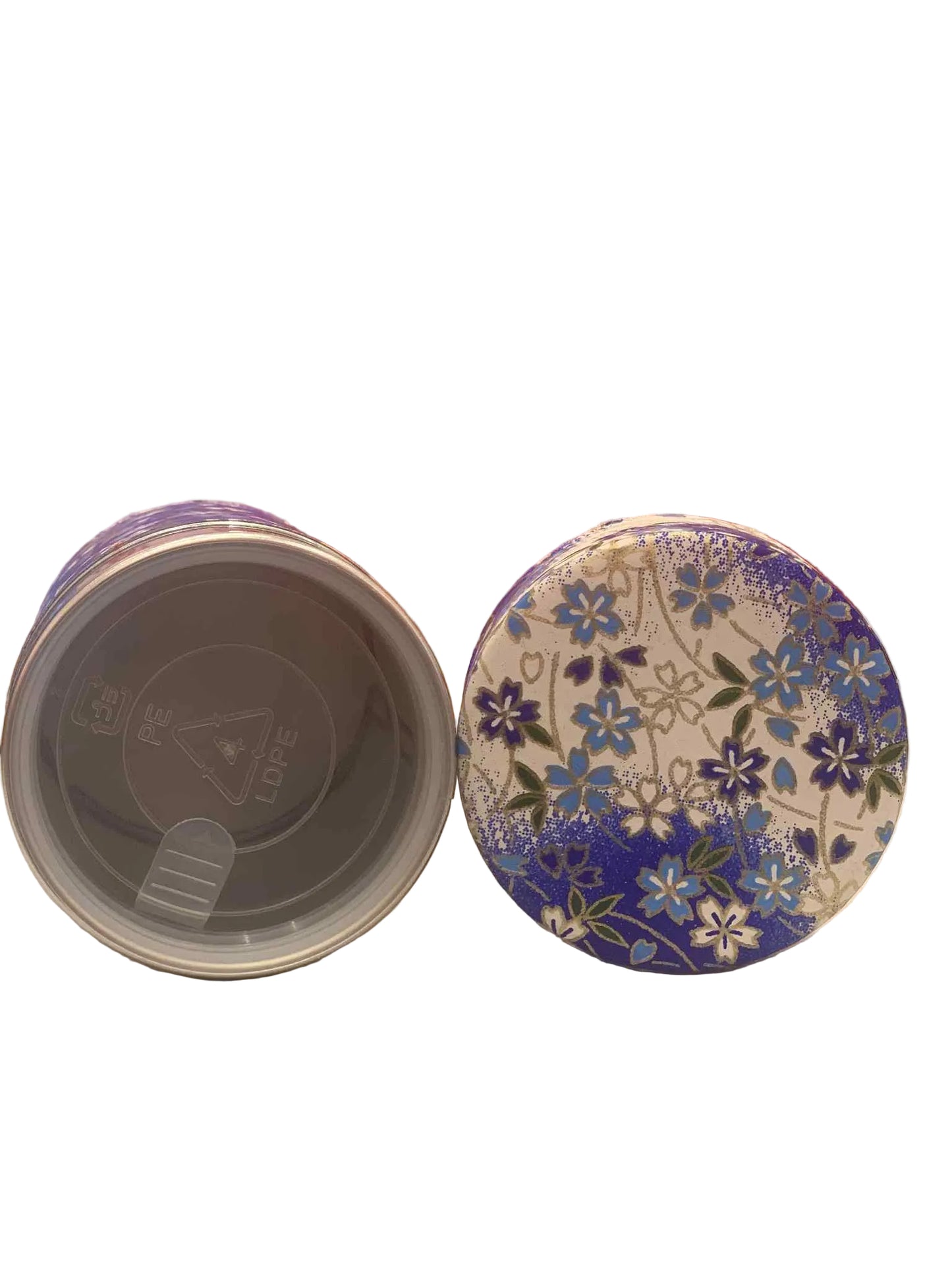 KOTODO Blue Sakura Florals Washi Tea Canister 100g