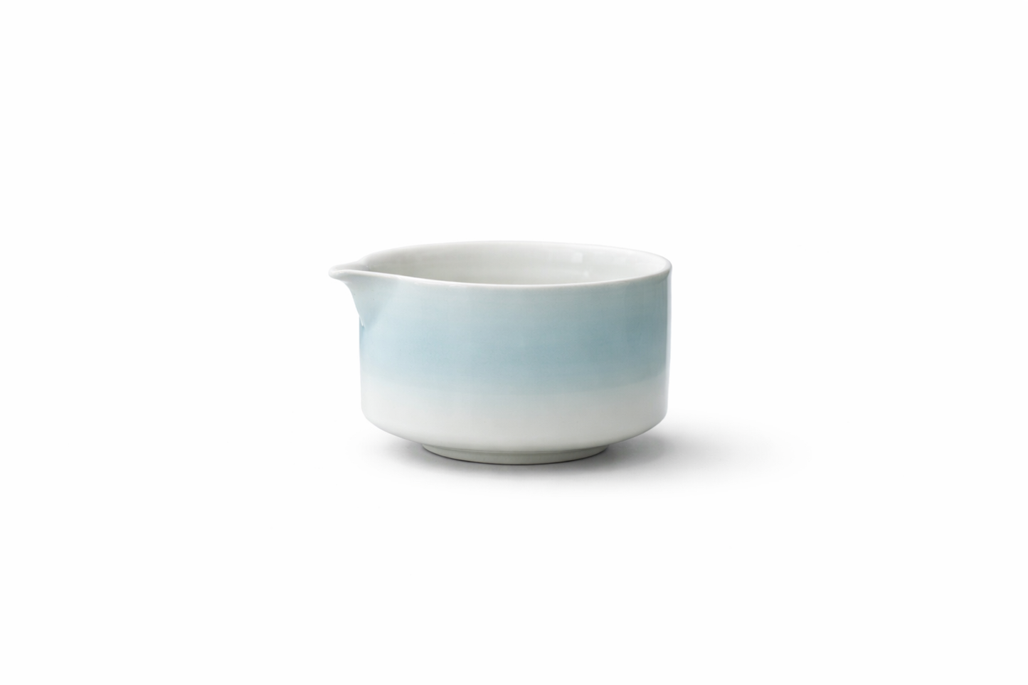 Gradient Light Sky Blue Ceramic Matcha Bowl & Chasen Holder Set