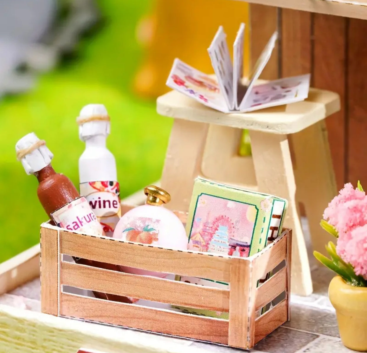 DIY Miniature House 3D Puzzle Model Cherry Blossom Japanese Ramen Noodle Shop
