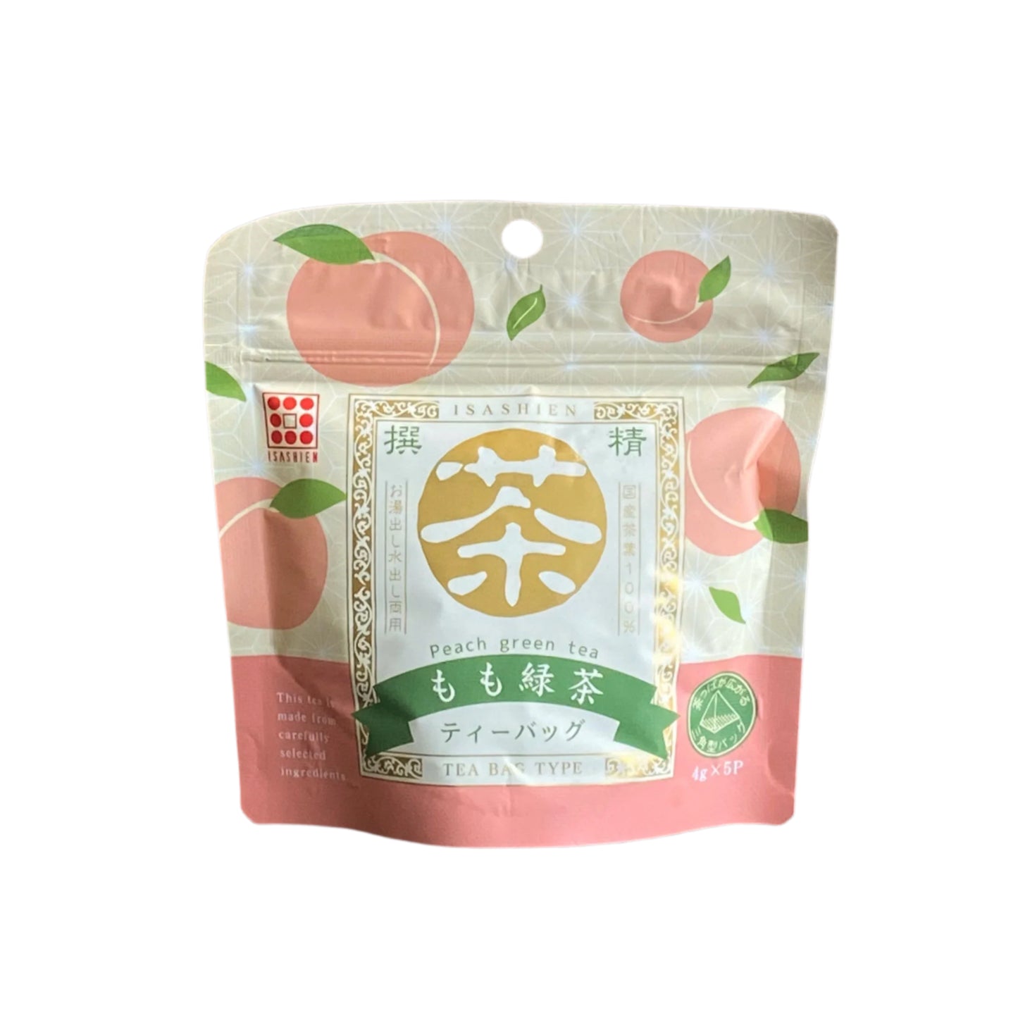 ISASHIEN Peach Ryokucha Green Tea (もも緑茶) 4gx5p