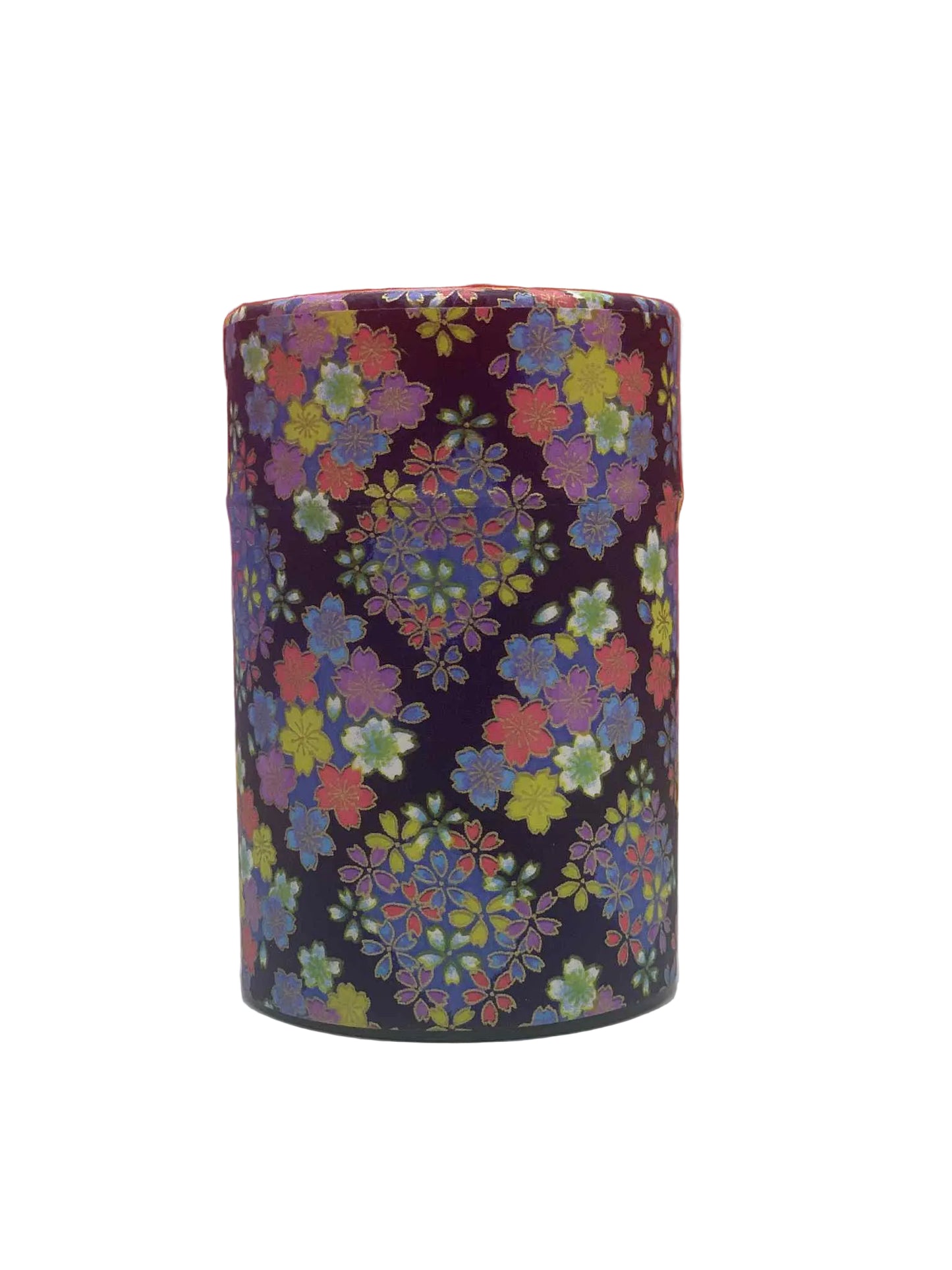 KOTODO Colourful Sakura Florals Washi Tea Canister 100g