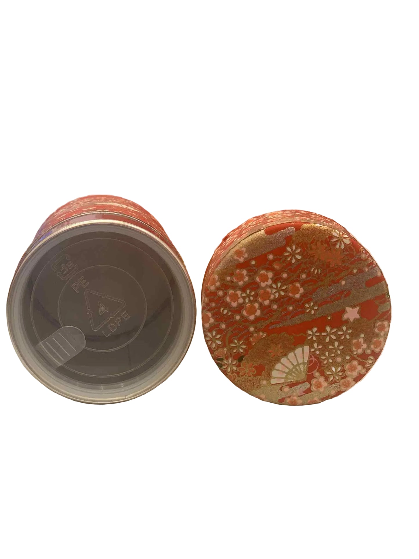 KOTODO Red Sakura Florals Washi Tea Canister 100g