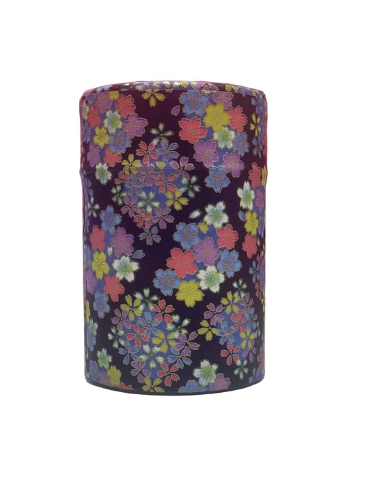 KOTODO Colourful Sakura Florals Washi Tea Canister 100g