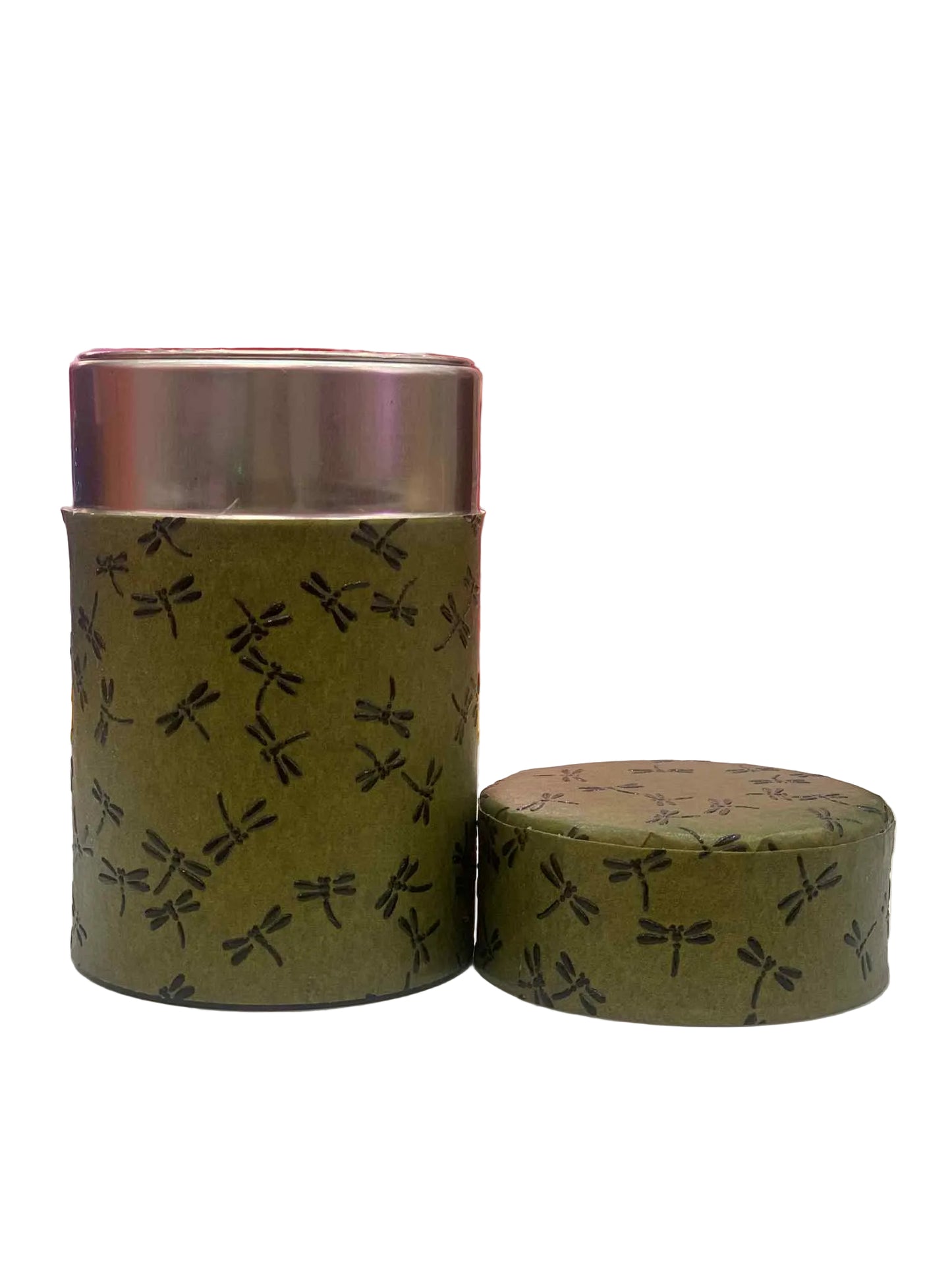 KOTODO Green Dragonflies Washi Tea Canister 100g
