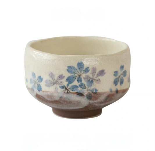 Hatsuichi Small Mino ware Bowl Blue Cherry Blossom