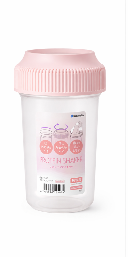 Inomata Protein Shaker Bottle – Made in Japan, Leak-Resistant Lid, 3 Colours