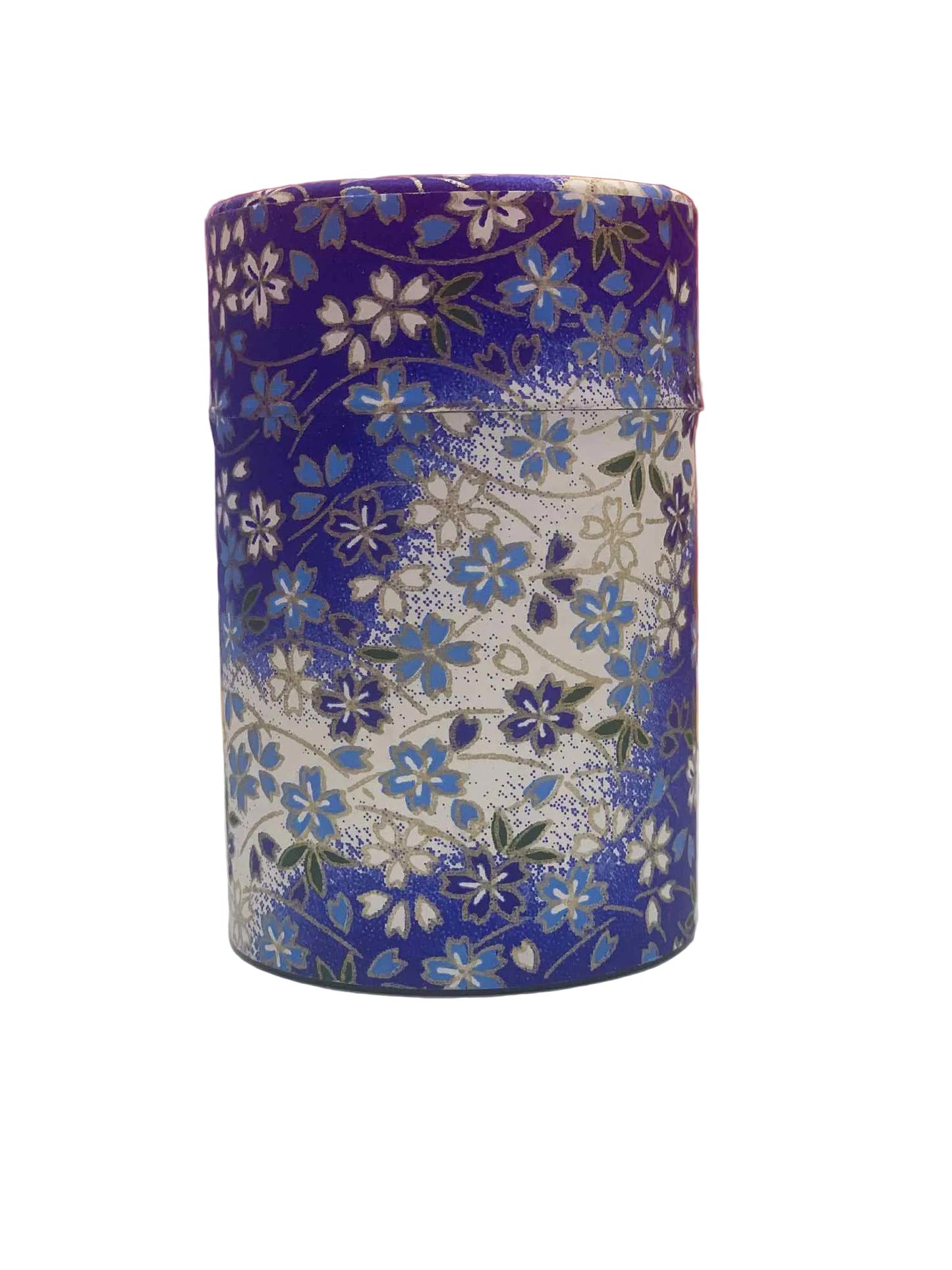 KOTODO Blue Sakura Florals Washi Tea Canister 100g