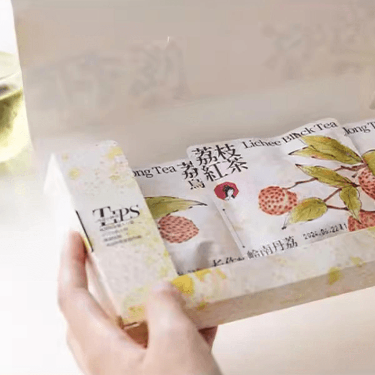 ChaYanYueSe Lychee Oolong Tea & Lychee Black Tea Bags 0.61 oz- 7 Tea Bags