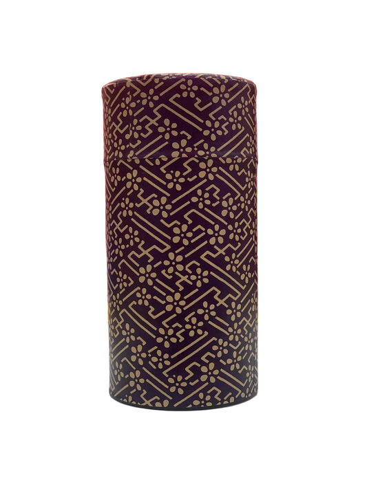 KOTODO Dark Blue Sakura Flowers  Washi Tea Canister 200g