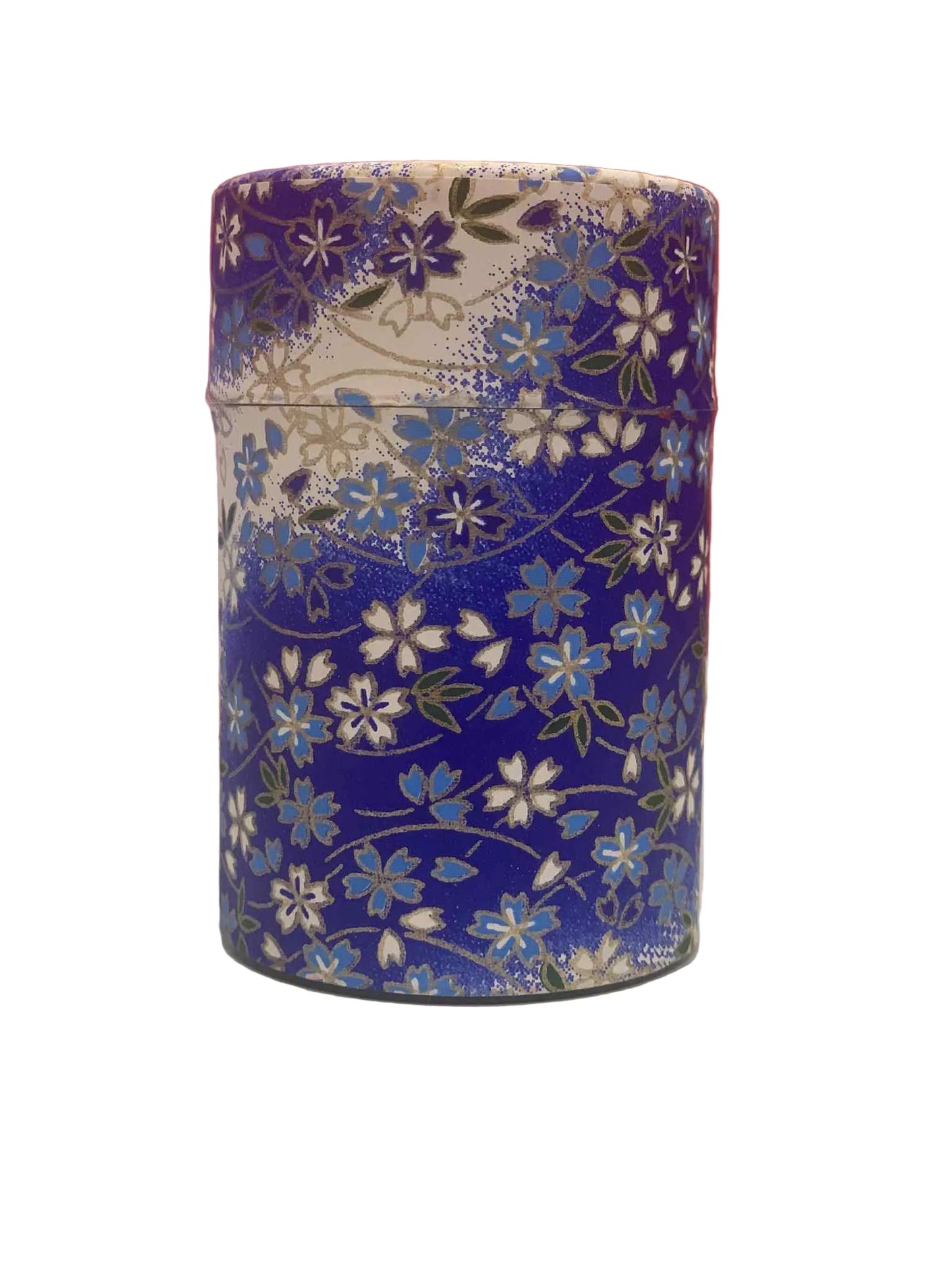 KOTODO Blue Sakura Florals Washi Tea Canister 100g