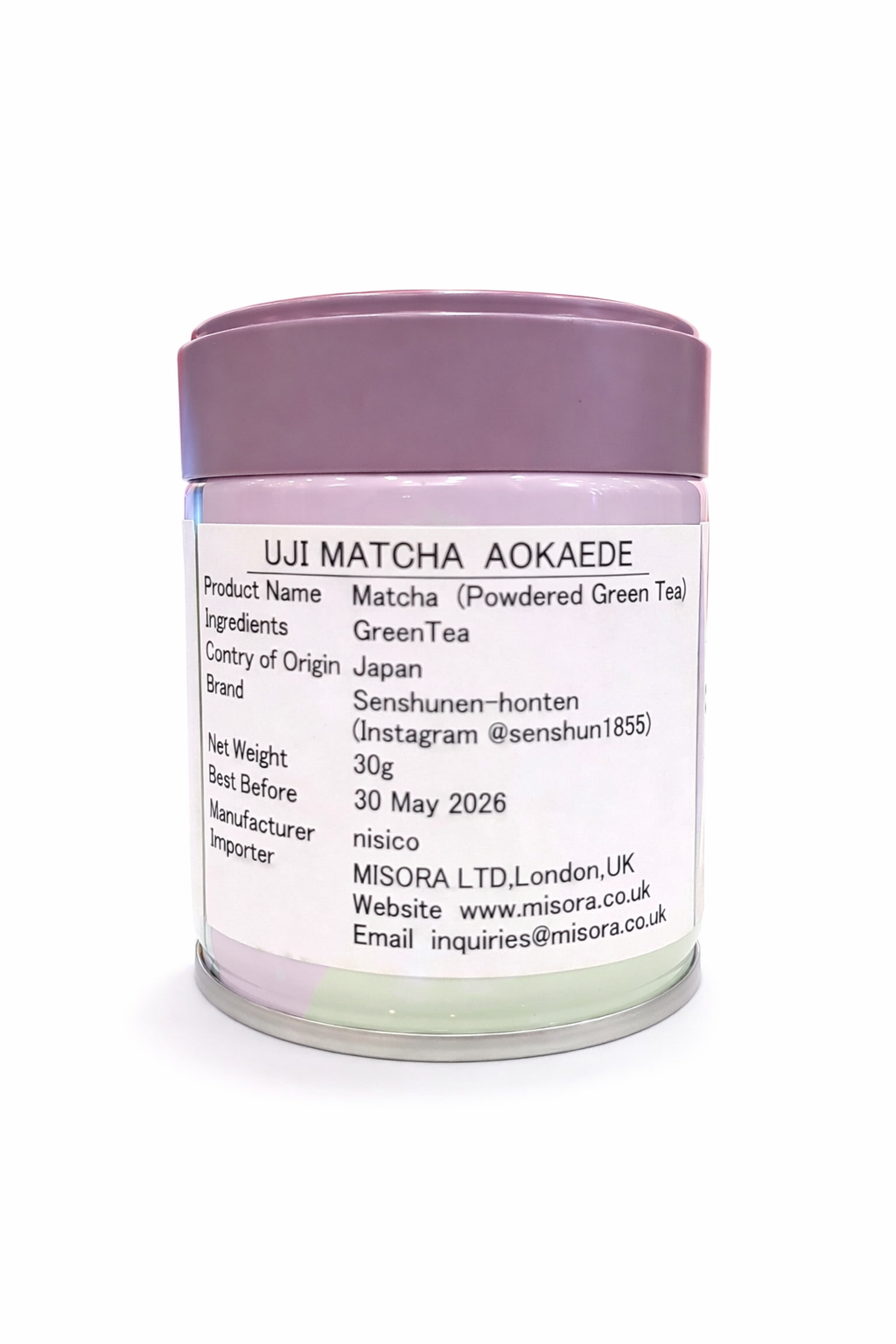 Senshunen-honten Organic Uji Matcha Premium Ceremonial Grade- Ao Kaede