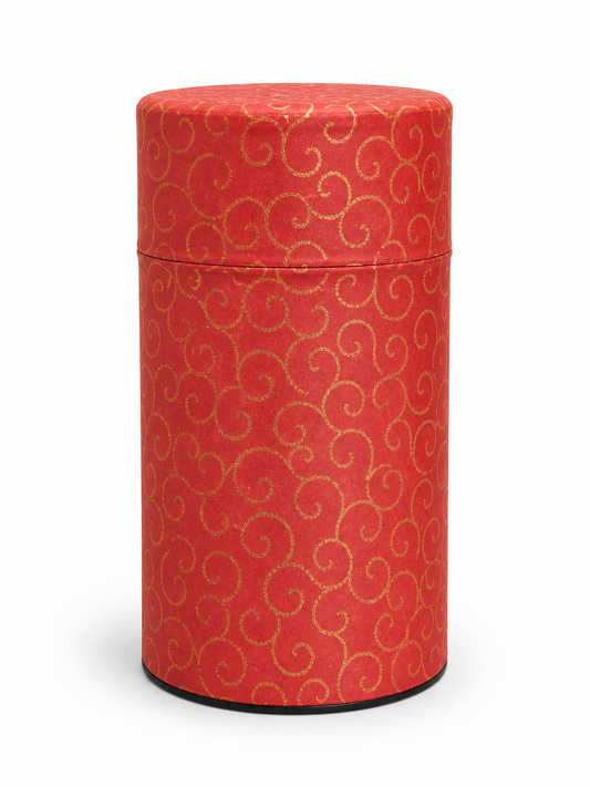 KOTODO Karakusa Crimson Washi Tea Canister 200g