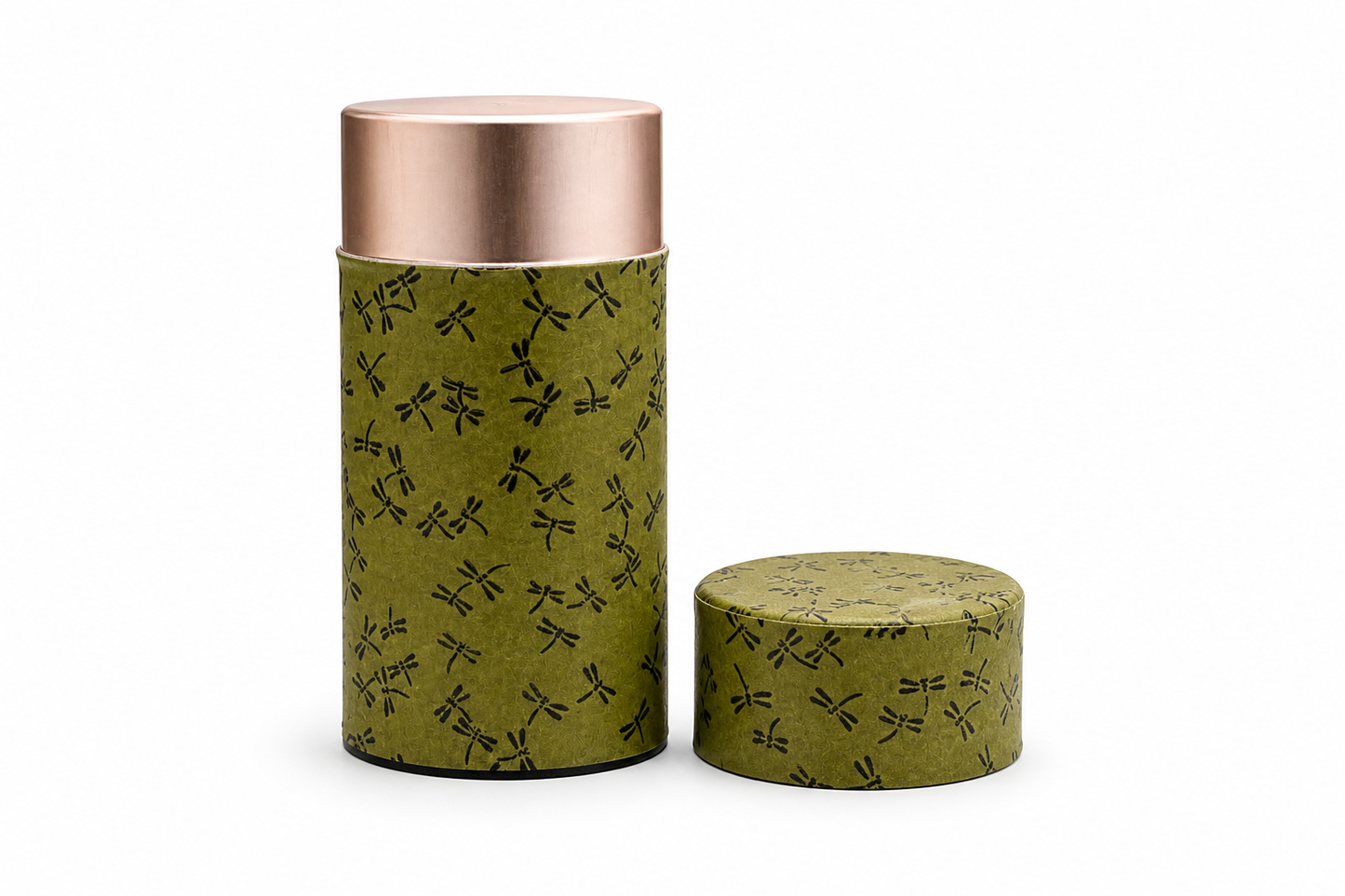 KOTODO Green Dragonflies Washi Tea Canister 200g