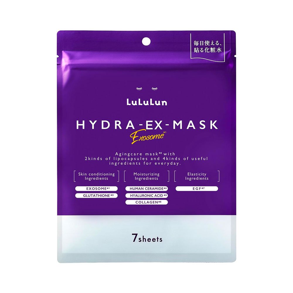 LULULUN Face Mask Hydra EX Mask Exosome Ageing Skin 7 Sheets