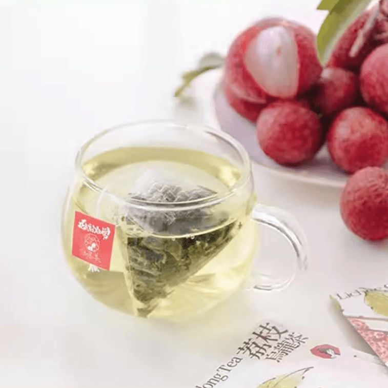 ChaYanYueSe Lychee Oolong Tea & Lychee Black Tea Bags 0.61 oz- 7 Tea Bags