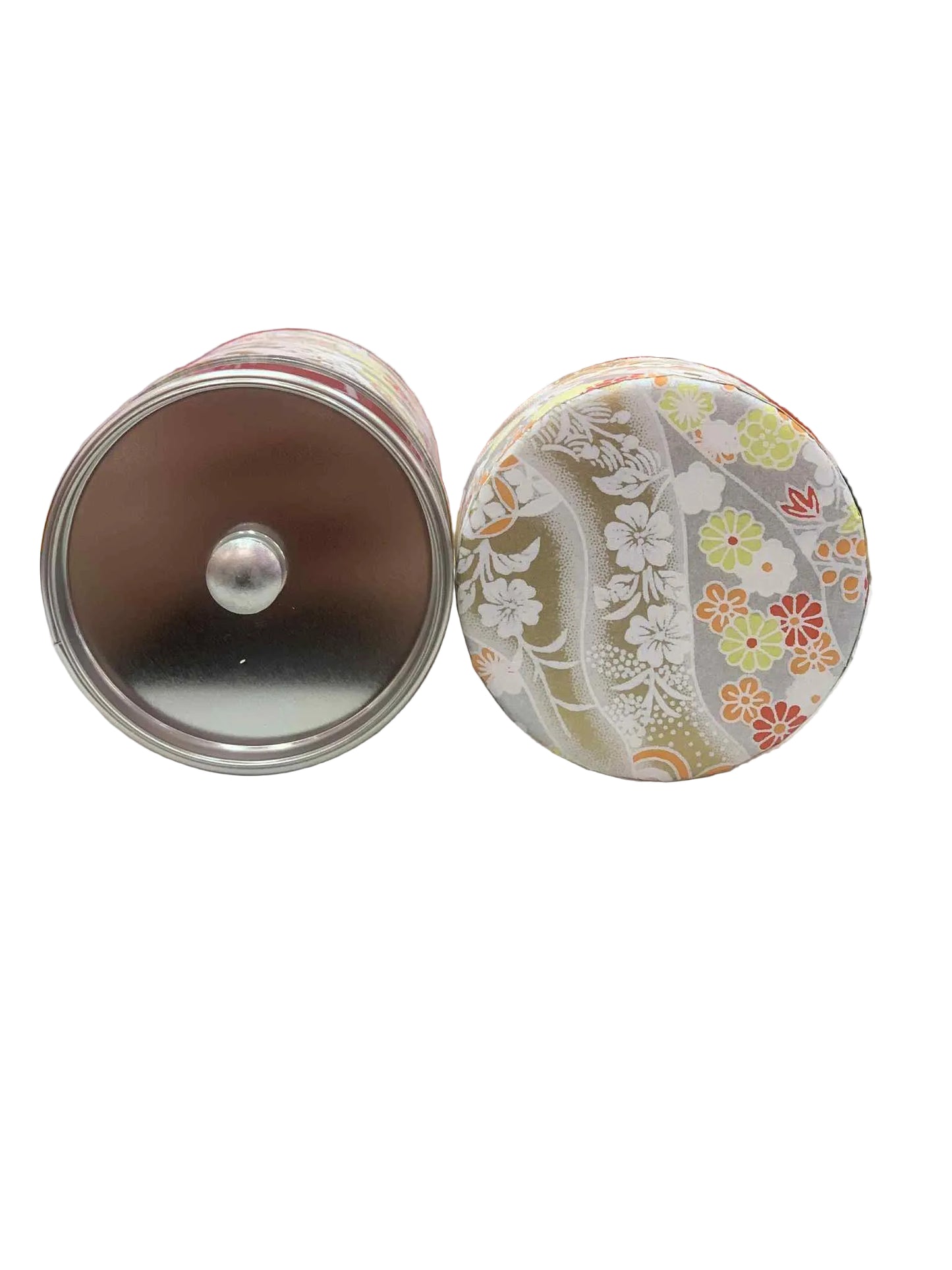 KOTODO White Gold Florals Washi Tea Canister 200g