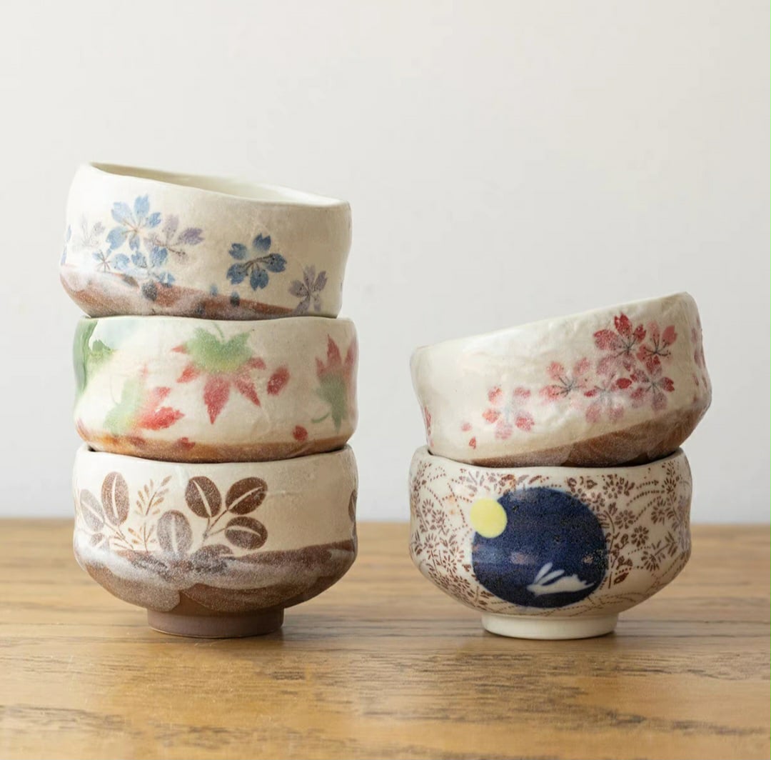 Hatsuichi Small Mino ware Bowl Moon And Rabbit