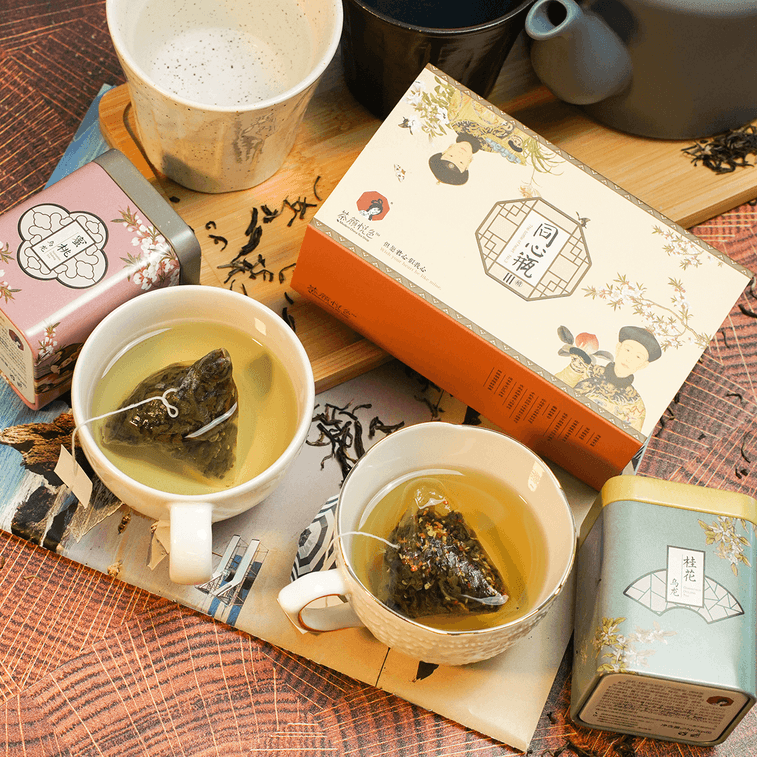 ChaYanYueSe Jiangnan Tea Set ( Peach Oolong & Osmanthus Flower Oolong Tea)