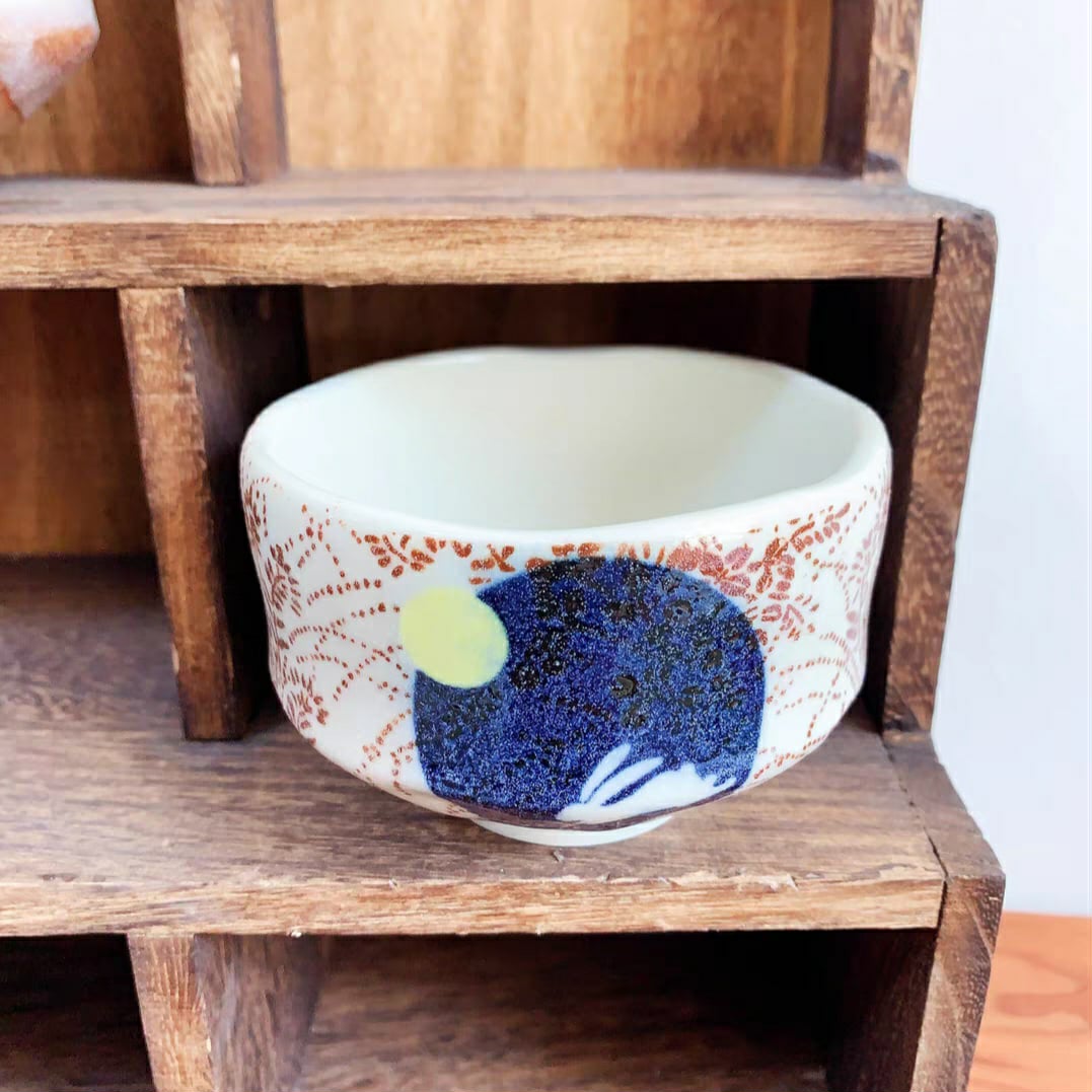 Hatsuichi Small Mino ware Bowl Moon And Rabbit