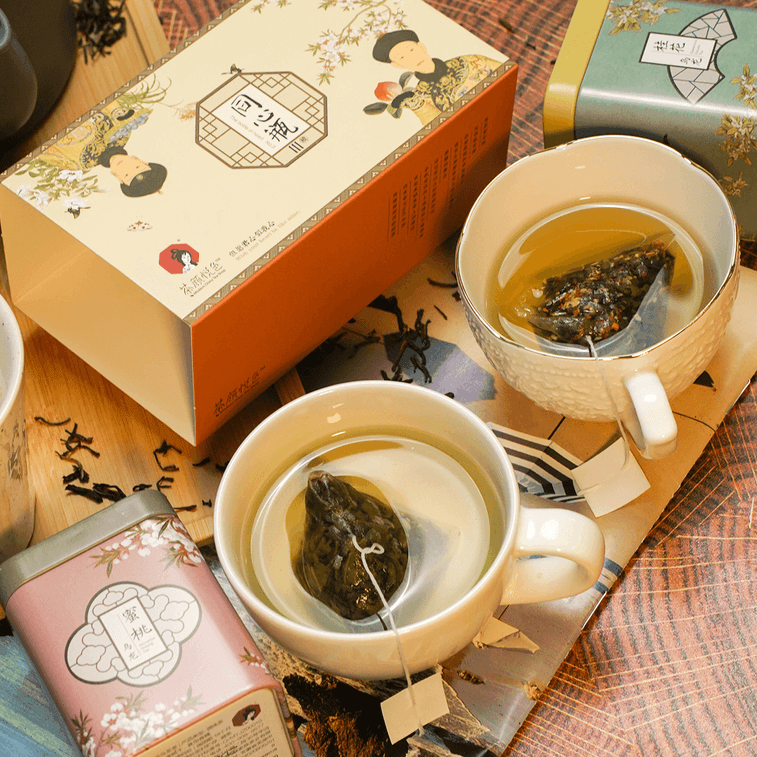 ChaYanYueSe Jiangnan Tea Set ( Peach Oolong & Osmanthus Flower Oolong Tea)