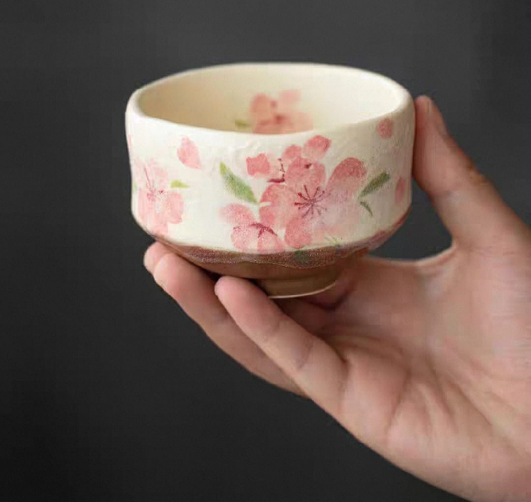 Hatsuichi Small Mino ware Bowl Sakura Flowers