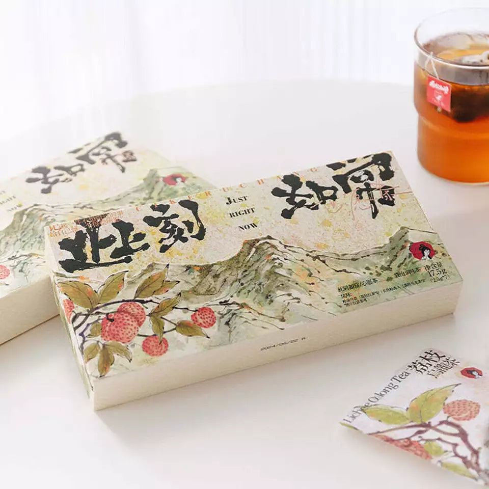 ChaYanYueSe Lychee Oolong Tea & Lychee Black Tea Bags 0.61 oz- 7 Tea Bags